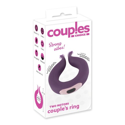 Couples Choice - akkus, 2 motoros péniszgyűrű (lila)