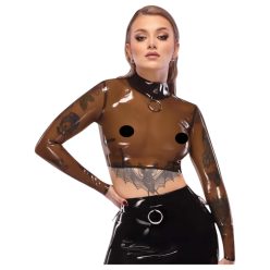 LATEX - áttetsző latex felső (áttetsző-fekete) - S