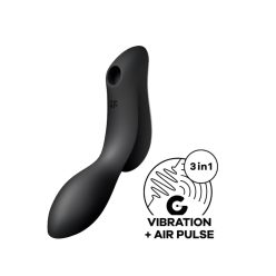   Satisfyer Curvy Trinity 2 - léghullámos 2in1 vibrátor (fekete)