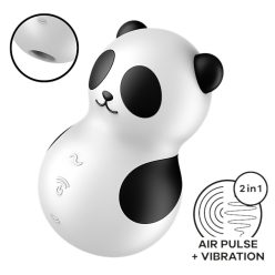  Satisfyer Pocket Panda - léghullámos csiklóizgató (fekete)