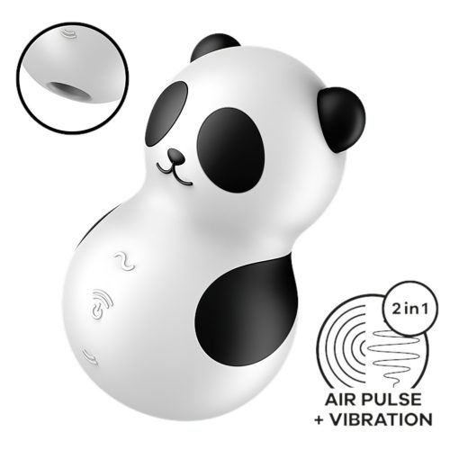 Satisfyer Pocket Panda - léghullámos csiklóizgató (fekete)