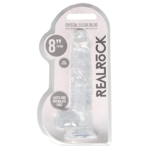 RealRock - átlátszó élethű dildó - átlátszó (19cm)